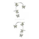 Maxbell 1 Pair Clip Earring Butterfly Ear Cuff Clip for Daily wearing Lovers Silver