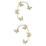 Maxbell 1 Pair Clip Earring Butterfly Ear Cuff Clip for Daily wearing Lovers Gold