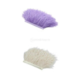 Maxbell 2 Pieces  Dyed Ostrich Feather Fringe Trim Ribbon Embellishment Light