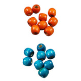 Maxbell 200 Pieces Dyed Round Wood Wooden Beads for Kids Jewelry DIY