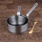 Maxbell Set of 2 Stainless Steel Mini Sauce Pan Nonstick Small Milk Pan Tools
