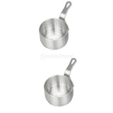 Maxbell 2pcs Stainless Steel Mini Sauce Pan Nonstick Small Milk Pan and Spoon 50ml