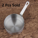 Maxbell 2pcs Stainless Steel Mini Sauce Pan Nonstick Small Milk Pan and Spoon 50ml