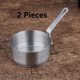 Maxbell 2pcs Stainless Steel Mini Sauce Pan Nonstick Small Milk Pan and Spoon 50ml