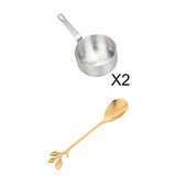 Maxbell 2pcs Stainless Steel Mini Sauce Pan Nonstick Small Milk Pan and Spoon 100ml