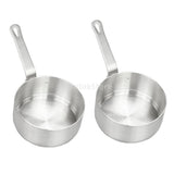 Maxbell 2pcs Stainless Steel Mini Sauce Pan Nonstick Small Milk Pan and Spoon 100ml