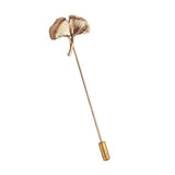 Maxbell 3xVintage Gingko Leaf Lapel Stick Pin Suit Tie Hat Scarf Brooch Pin Gold