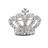 Maxbell 4xBoho Victoria King Queen Crown Crystal Brooch Pin Silver Wedding Xmas