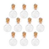 Maxbell 9x10pc Glass Cork Bottles Round Flat Vial Wishing Bottle DIY Pendants Clear