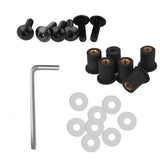 Maxbell 3x5mm Fairing Windscreen Screw Bolt Kit Windshield Mounting Nuts Black