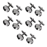 Maxbell 2x10Pcs 16mm Vintage Round Blank Settings Base Pad Cuff Links DIY Cufflinks