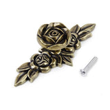 Maxbell 18xEurope Antique Pulls Handle Rose Furniture Hardware for Cabinet Door Bronze
