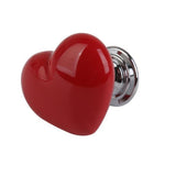 Maxbell 4xHeart Shaped Ceramic Door Drawer Cabinet Handle Pull Knob Hardware Red_S