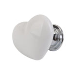Maxbell 14xHeart Shaped Ceramic Door Drawer Cabinet Handle Pull Knob Hardware White_L