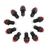 Maxbell 6x10 x Car Boat Locking Dash ON-OFF Push Button 2-Pin Latching Switch Red