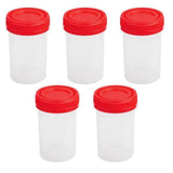 Maxbell 25x5x 60ml Plastic Graduated Measuring Specimen Cup Sterile Container with Lid