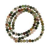Maxbell 4xBlood Agate Round Gemstone Loose Beads Strand 4mm / 15.5 Inch