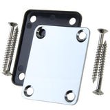 Maxbell 4xChrome Neck Plate w/ Screws For Fender Strat Electric Guitar