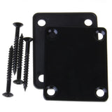 Maxbell 6xBlack Neck Plate w/ Screws For Fender Strat Electric Guitar