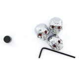 Maxbell 2x3 pcs Metal Skull Volume Knobs for Electric Guitar - Silver Tone