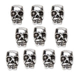 Maxbell 8x10pcs Tibet Silver Skull Spacer Beads DIY Accessories for Necklace Bracelets