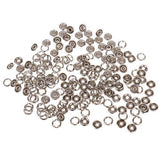 Maxbell 50x50 Sets 3/8 Inch Open Ring No Sew Snaps Fasteners Silver Nickel plated