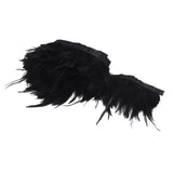 Maxbell 4xHandmade Black Rooster Feather Fringe Trim 33 Inch for Sewing Crafts