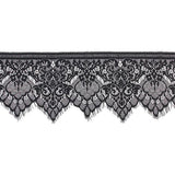 Maxbell 4x3 Yard 19cm Wide Black Eyelash Lace Trim DIY Sewing Applique