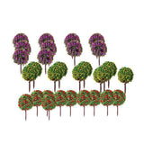 Maxbell 8x30pcs Mixed 3 colors Flower Model Train Trees Ball Shaped Scenery 1/100