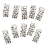 Maxbell 20x10 Pcs Crystal Diamante Rhinestone Buckle Invitation Ribbon Slider A