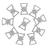 Maxbell 4x10 Pcs Crystal Diamante Rhinestone Buckle Invitation Ribbon Slider G