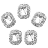 Maxbell 3xPhenovo Crystal Oval Button Decoration DIY 30x25mm 5pcs Clear