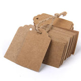 Maxbell 4x100 Kraft Paper Hang Tag Luggage Wedding Party Gift Cards + String Brown