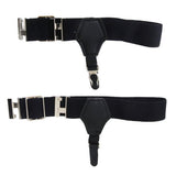 Maxbell 4xMen's Uniform Sock Garters Adjustable Garters One Pair Black