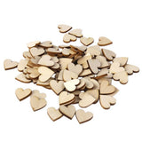Maxbell 3xNatural Wood Heart Embellishments Weddings Decor Craft 30x3mm 50pcs