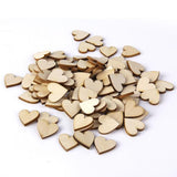 Maxbell 4xNatural Wood Heart Embellishments Weddings Decor Craft 40x3mm 50pcs