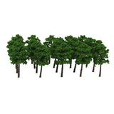 Maxbell 4xPlastic Model Trees Train Railroad Scenery 1:250 40pcs Dark Green