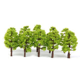 Maxbell 9x20Pcs Plastic Model Tress Train Railroad Scenery 1:150 Light Green Props Kit