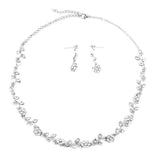 Maxbell 3xBridal Wedding Jewelry Crystal Rhinestone Flower Necklace Earring Set