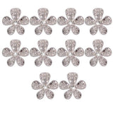 Maxbell 7xPhenovo Crystal Flower Rhinestone Buttons DIY Craft Embellishment Silver