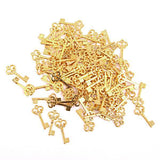Maxbell 4x100PCs Gift Metal Charm Pendants Hollow Key Golden Alloy Charms 22mmx10mm
