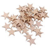 Maxbell 6x50/25/10pcs Wood Stars Craft Scrapbooking Embellishment 50pcs 40mm