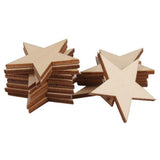 Maxbell 8x50/25/10pcs Wood Stars Craft Scrapbooking Embellishment 25pcs 50mm