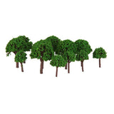 Maxbell 6x50pcs 3cm Scenery Landscape Train Model Trees Light Green Scale 1/500