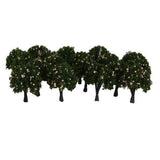 Maxbell 4x20pcs 4cm Scenery Landscape Train Model Trees w/ Pink Peach Fruit 1/300