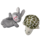 Maxbell 3xHare & Tortoise Finger Puppets Plush Baby Kids Educational Hand Toys