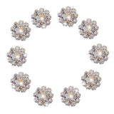 Maxbell 6xCrystal Diamante Pearl Flower Buttons FLATBACK Embellishment G