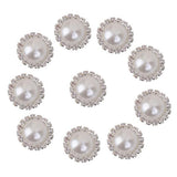 Maxbell 4x10pcs Crystal Faux Pearl Buttons Shank Decoration DIY Craft 21mm White