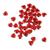 Maxbell 4x400 Pieces 8mm Heart Rhinestone Embellishment Wedding Decoration Red