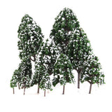 Maxbell 3x12pcs Dark Green Poplar Trees Model Train Snow Scenery 2.5-16 cm 1:500-1:50